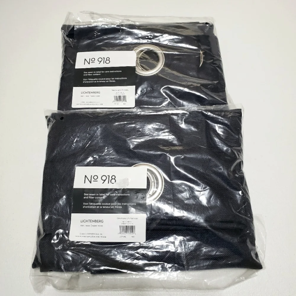 NEW Set Of 2 No. 918 Sora Navy Blue Grommet Light Filtering Curtains 40
